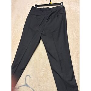 U Brands Mens Pinstripe Dress Pants Charcoal Polyester Rayon Slacks Size 36